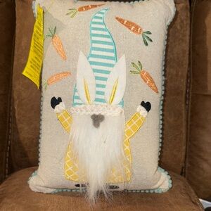 Isaac Mizrahi Easter Bunny Gnome Small Decorative Pillow